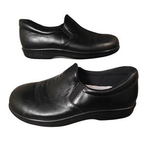 SAS Shoes Black Leather Slip On Comfort Clogs‎ Women Size 8.5